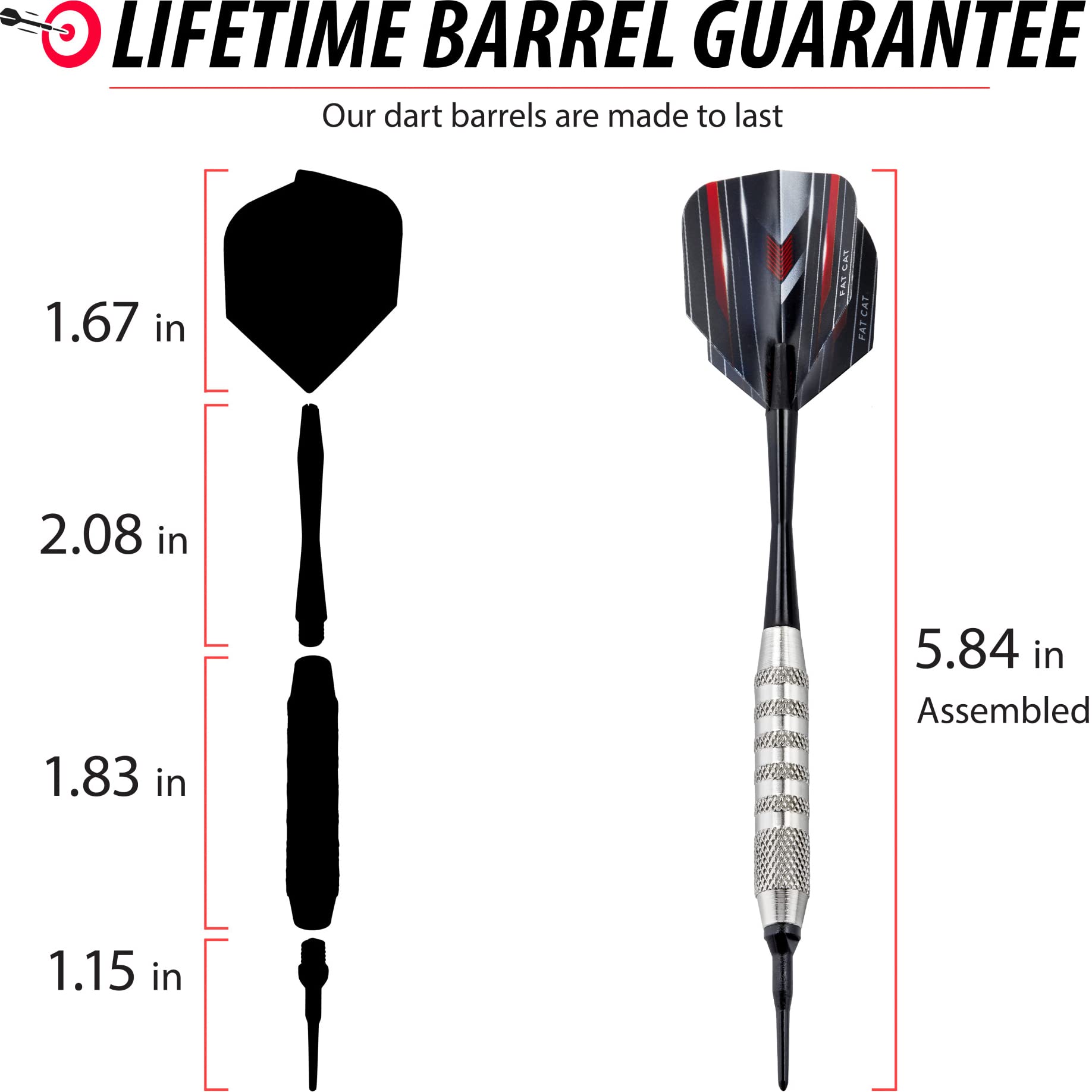 Fat Cat Darts In A Jar: Soft Tip Darts With Storage/Travel Container, 17 Grams (Pack Of 21)