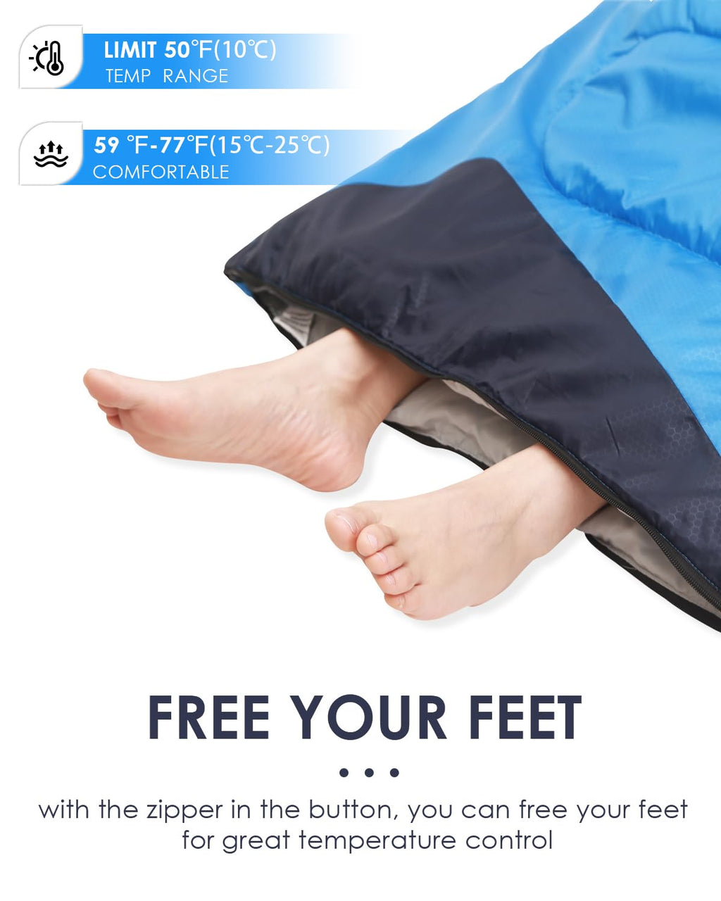 Sleeping Bag For Kids Adults Boys Girls Youth, Cold&Warm Weather, Backpacking Ultralight Lightweight Compact Waterproof For Camp