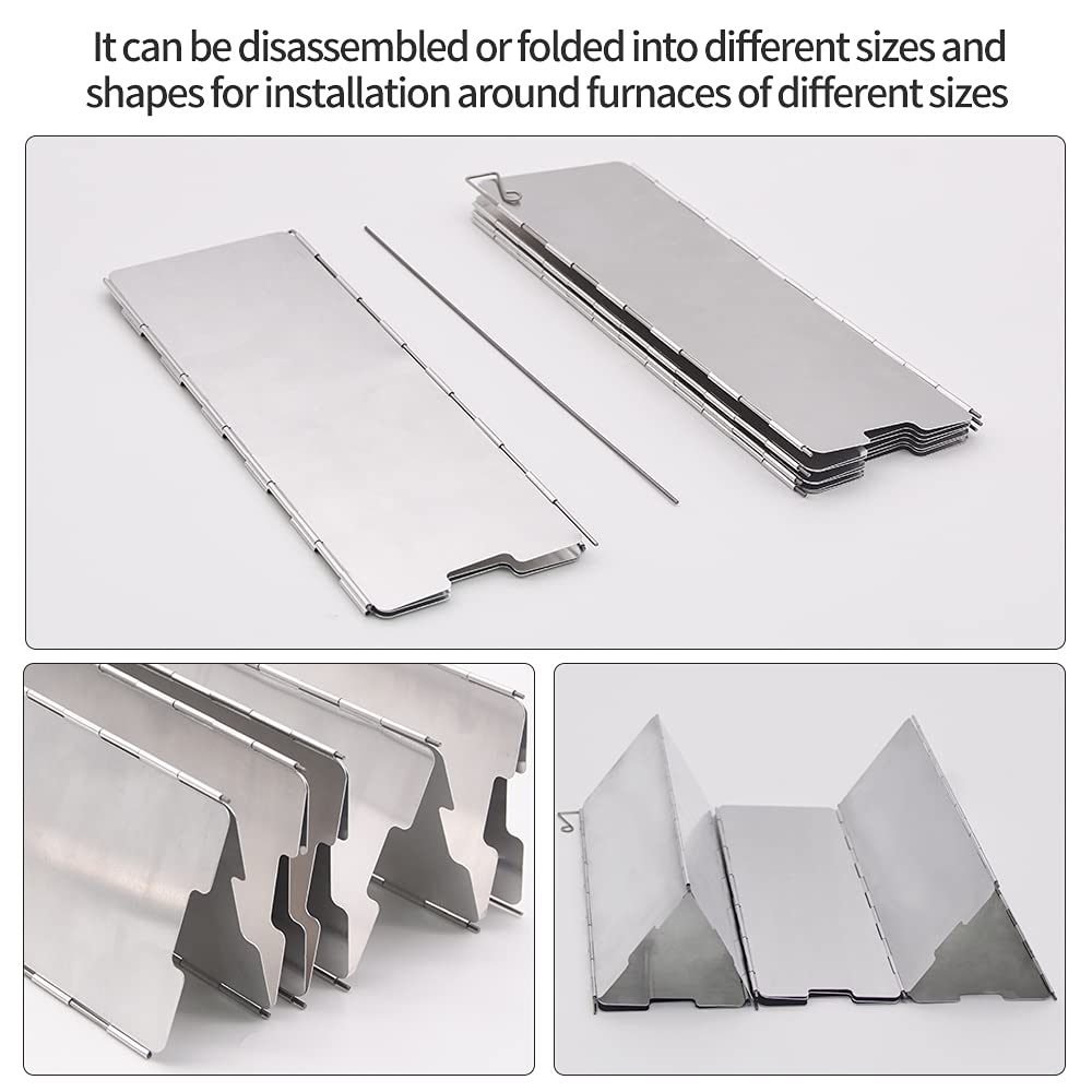 Stove Windscreen, 12 Plates Aluminum Stove Windshield With Drawstring Bag, For Camping, Butane Stoves
