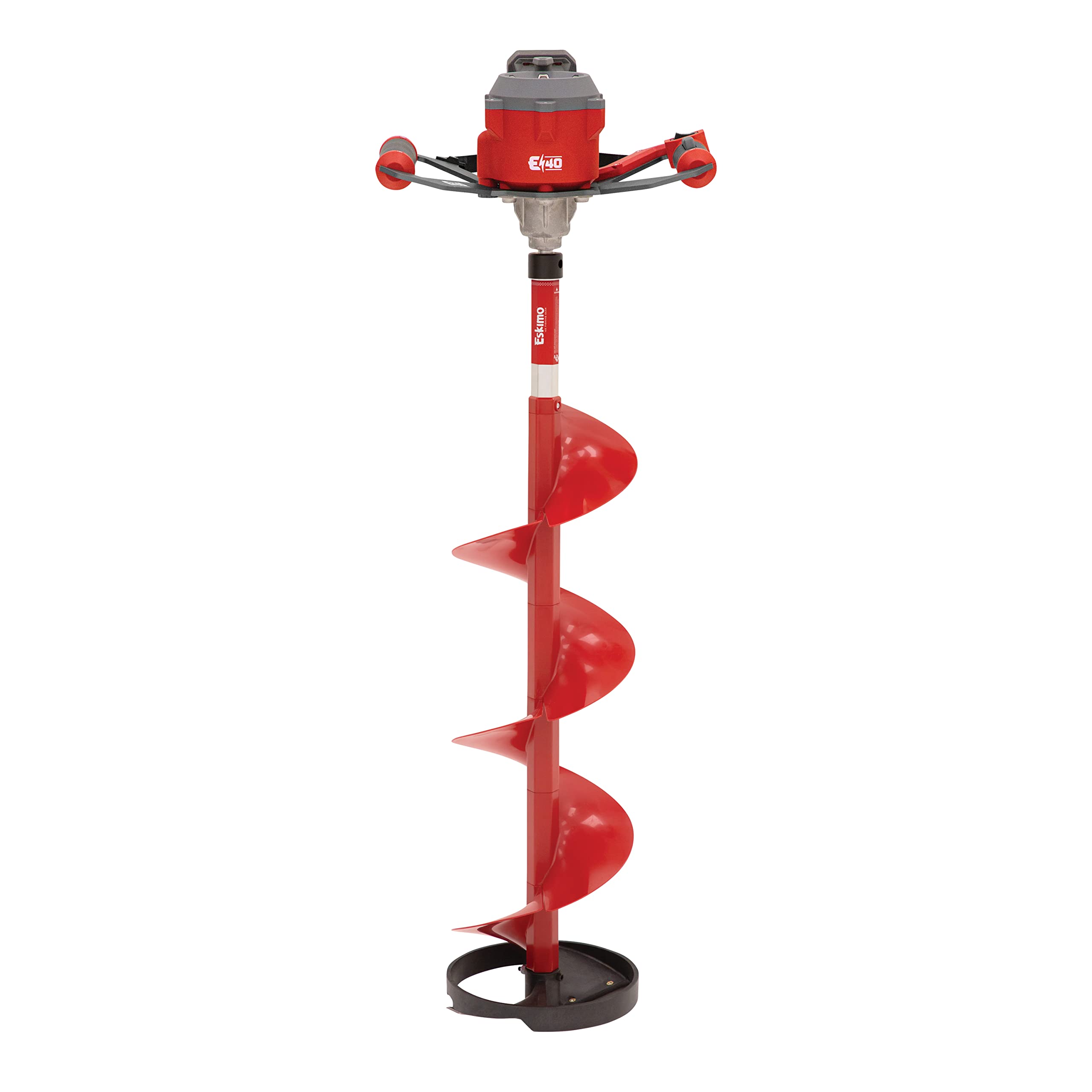 Eskimo E40 10-Inch Electric Ice Auger, Full Power 40V Lithium, Composite Bit, Lightweight Powerhead, Turbo Cutting System Multi-