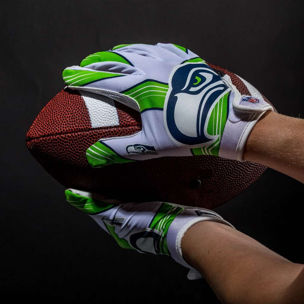 Franklin Sports Seattle Seahawks Youth Nfl Football Receiver Gloves - Receiver Gloves For Kids - Nfl Team Logos And Silicone Pal