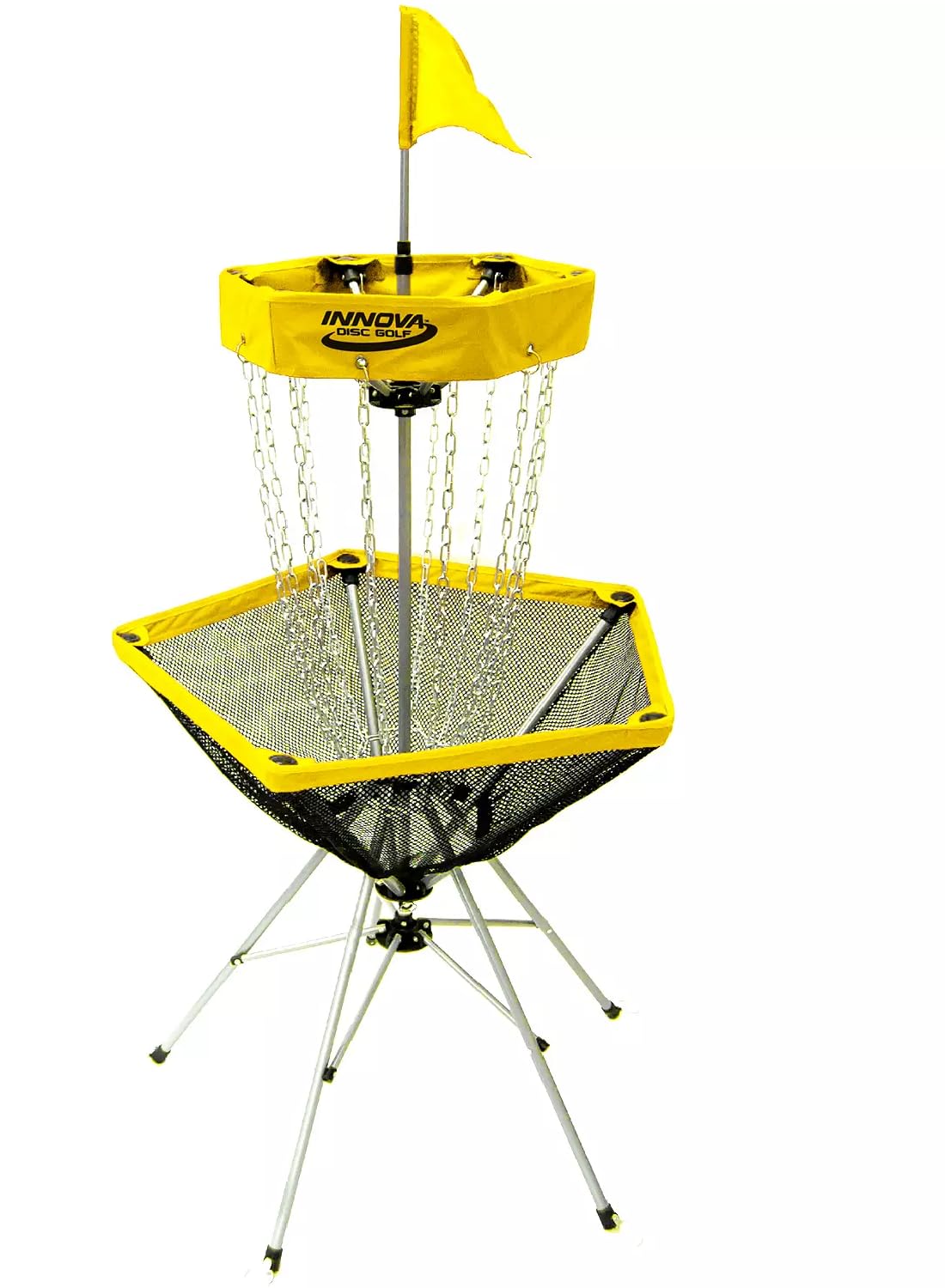 Innova DISCatcher Traveler Target - Portable, Lightweight Disc Golf Basket, Yellow