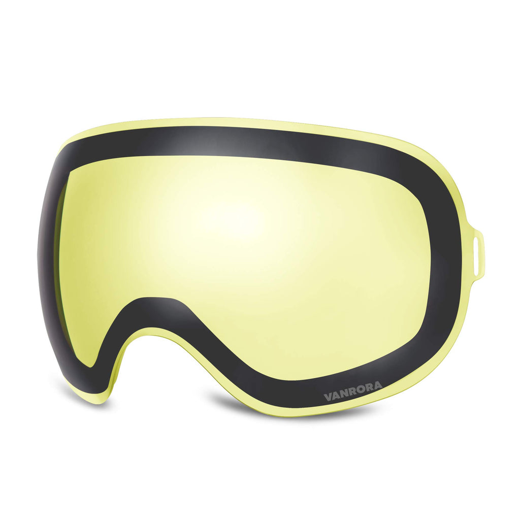 Vanrora X-Mag Ski Goggles Replacement Lens, Vlt 87.4% Yellow Lens