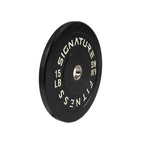 Signature Fitness 2'' Olympic Bumper Plate Weight Plates With Steel Hub, 15Lb Pair, Black
