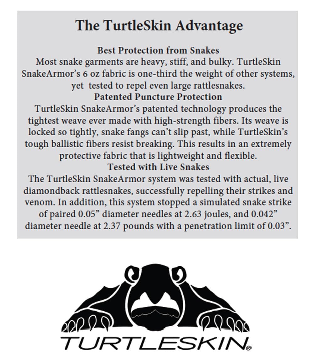 Turtleskin Snake Gaiters, Lightweight & Waterproof Snake Guards For Men & Women, Durable Reversible Snake Chaps For Hunting,Tact