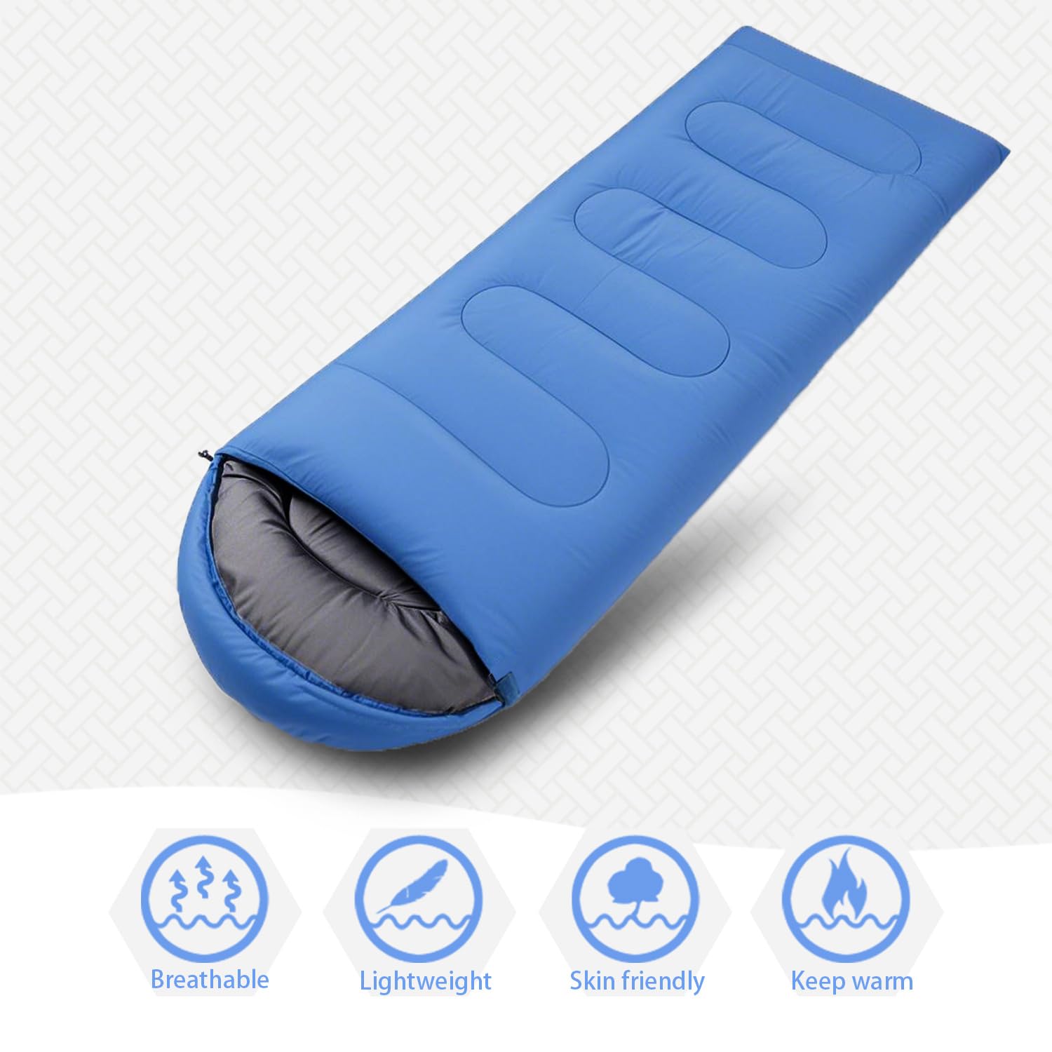 Wind Tour 3 Season Lightweight Waterproof Sleeping Bag Indoor & Outdoor Spliceable Single Sleeping Bag 1.0Kg For Hiking Backpack