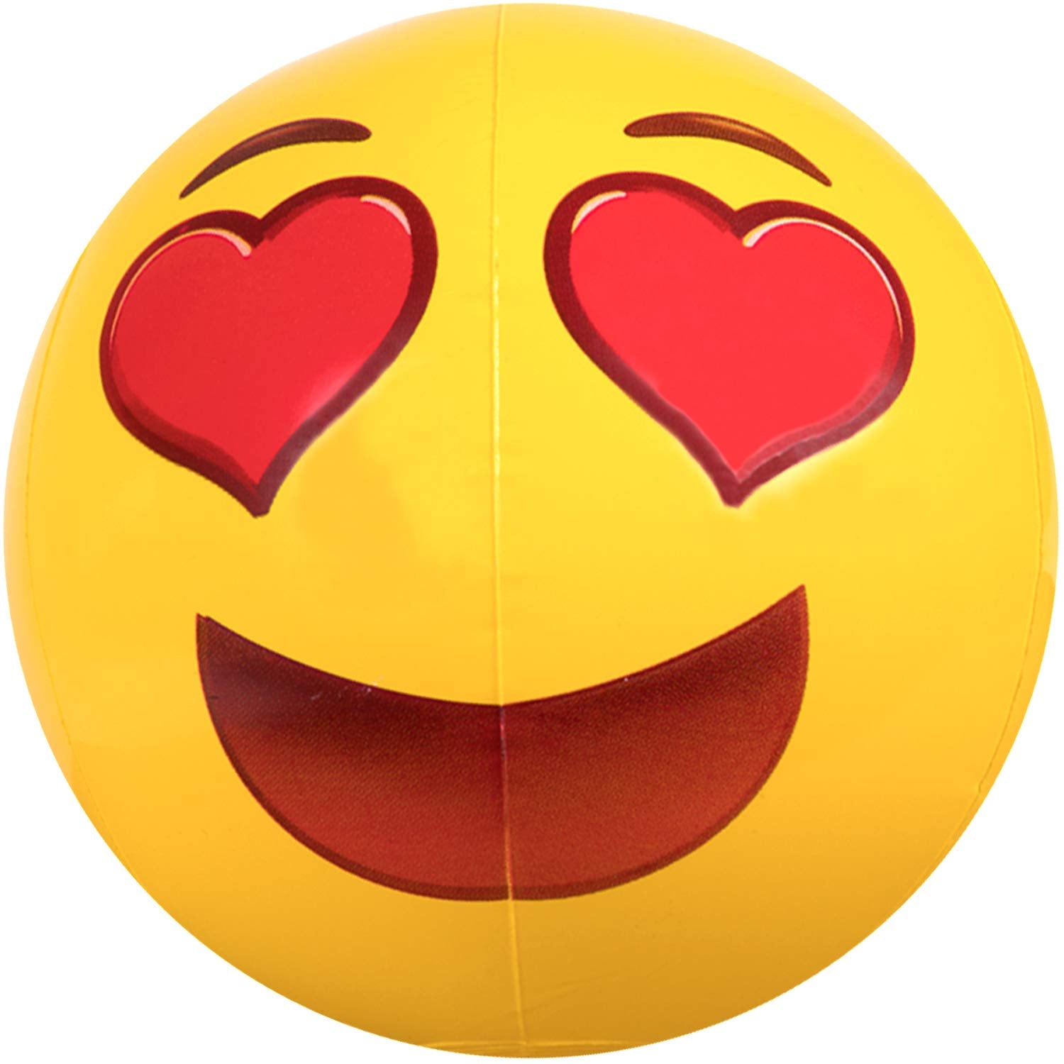 Coconut Float Emoji Beach Ball Heart Eyes - 18 Inch Inflatable Beach Ball - Great for Summer Parties & Swim Events