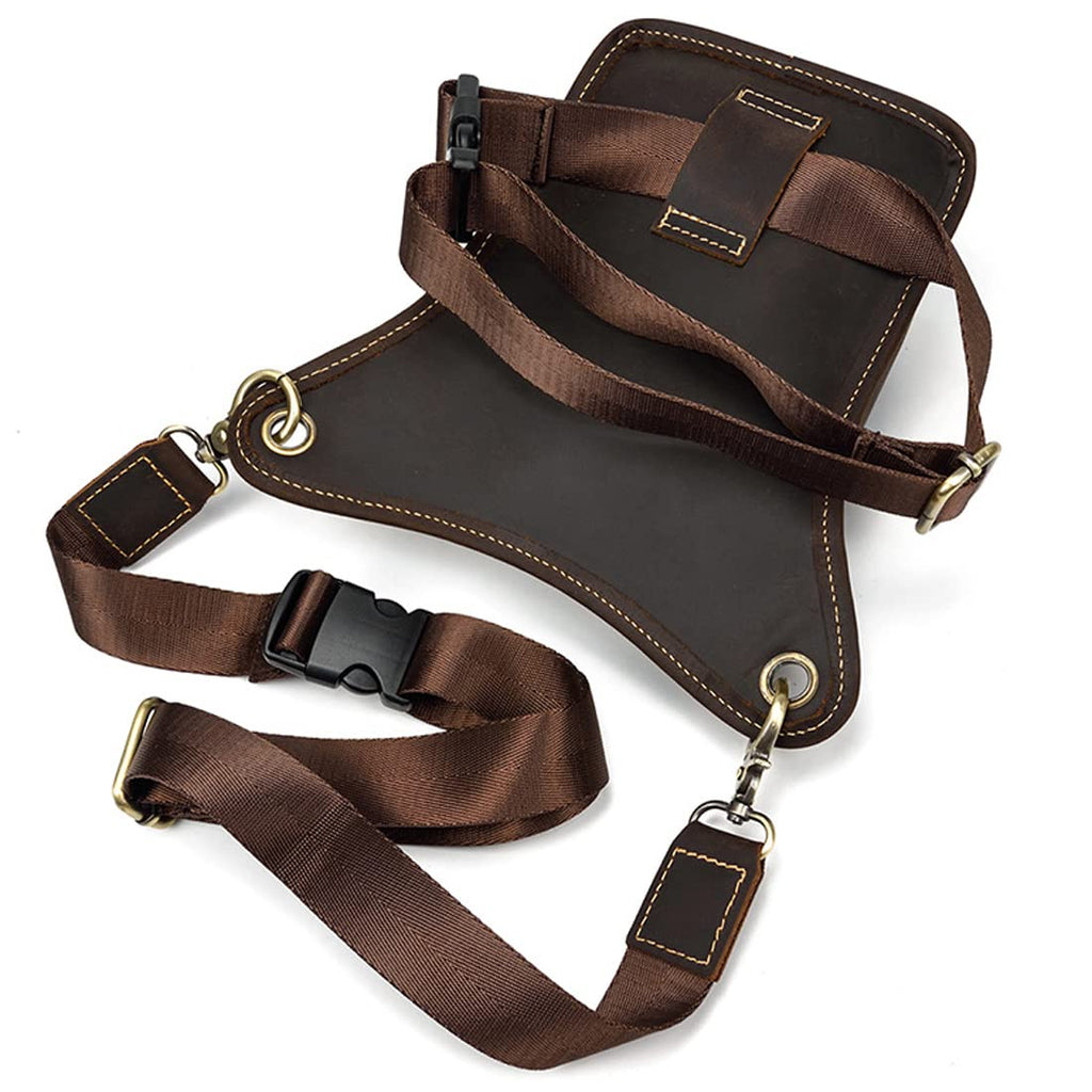 Kpywzer Vintage Leather Drop Leg Bag For Men Women Thigh Hip Bum Waist Fanny Pack Motorcycle Bike Riding Cycling Multi-Purpose T