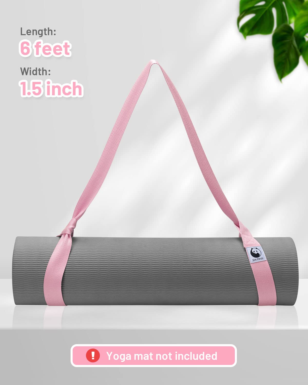 Slim Panda Yoga Mat Straps For Carrying,Adjustable Yoga Mat Carrier, Yoga Mat Sling(Yoga Mat Not Included)(Light Pink