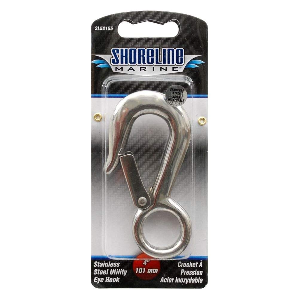 Shoreline Marine Stainless Steel Utility Eye Hook, 4 Inch (316)
