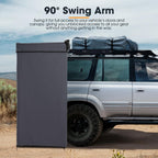 Sanhima Awning Shower Tent With 90 Swning Arm - Car Side Shower Room W/Led Light, Camping Waterproof Portable Privacy Shelter Ba