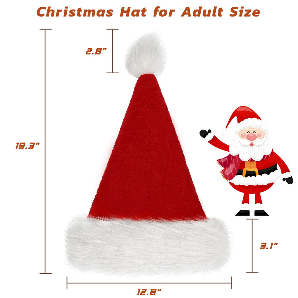 Bsvi Christmas Hat, Xmas Hat Holiday For Adults Unisex Santa Hat For Party Supplies (2-Pcs)