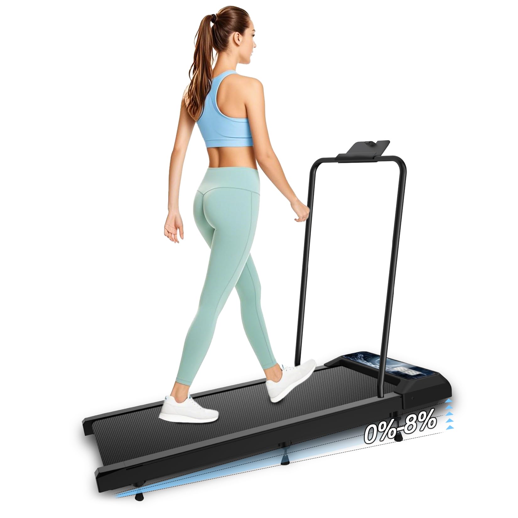 Upreign Walking Pad Treadmill, Portable Small Treadmills For Home & Office, 2.5Hp Low Noise Treadmill With Remote Control, Compa
