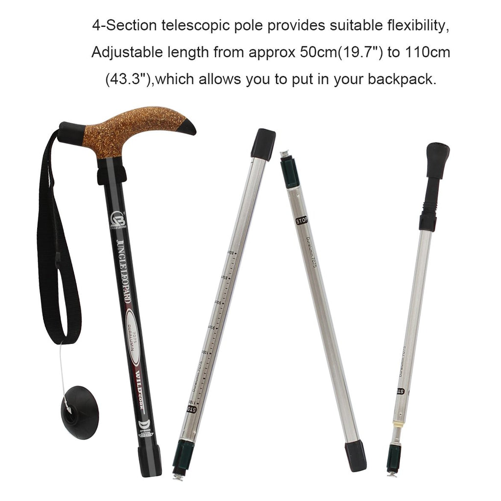 Aluminum Alloy Quick Lock Trekking Pole Anti-Shock Walking Stick Adjustable Cane Crutch For Mountains Trekking Hiking,Ultralight
