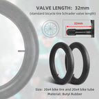 (Combo Pack) Calpalmy 20X4    Fat Bike Tire And Tube - 2 Bike Tires + 2 Bike Tubes Av 32Mm Valve For Fat Tire Mountain Bikes And