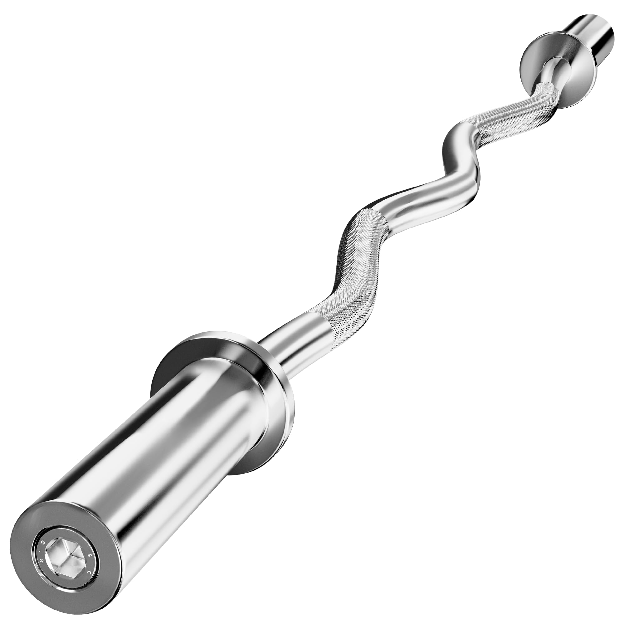 Elevens Ez Bar Curl Barbell 4Ft-22Lb 330Lbs Capacity Olympic Bearing Barbell (330Lb-Sliver), 47 Inches (A-Yd04001)
