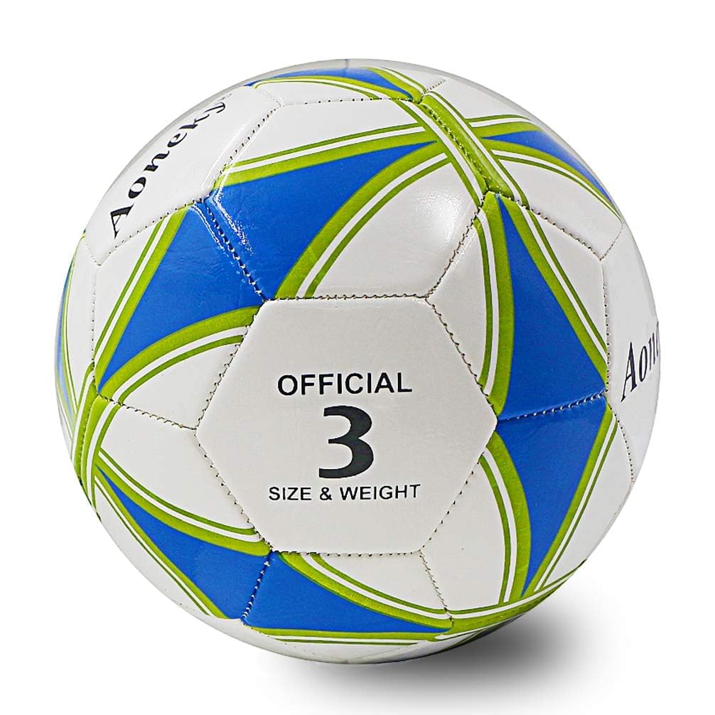Aoneky Kids Deflated Mini Soccer Ball For Boy Girl Aged 3-8 Years Old,Dogs,Size 3, Small