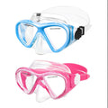 (2PCS Blue Blue&Pink) ACQCES Kids Swim Goggles Snorkel Diving Mask for Boys Girls Ages 5-15, Two-Color Anti-Fog Swimming Goggles