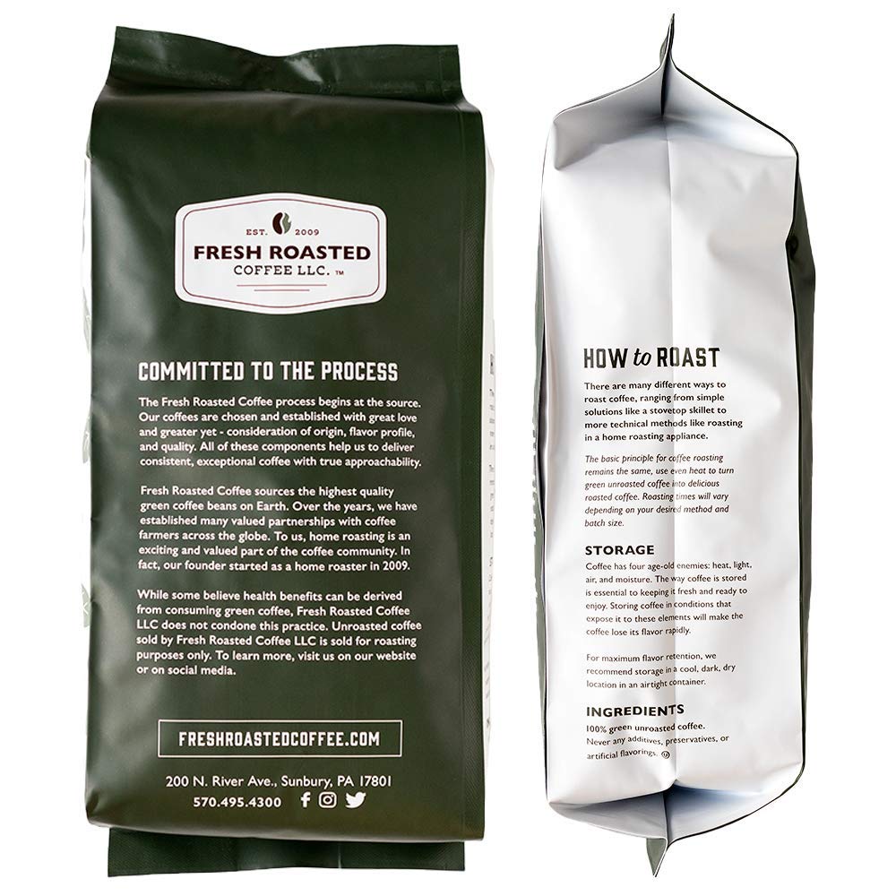 Fresh Roasted Coffee, Unroasted Organic Java Taman Dadar, Rfa Kosher, 5 Pound