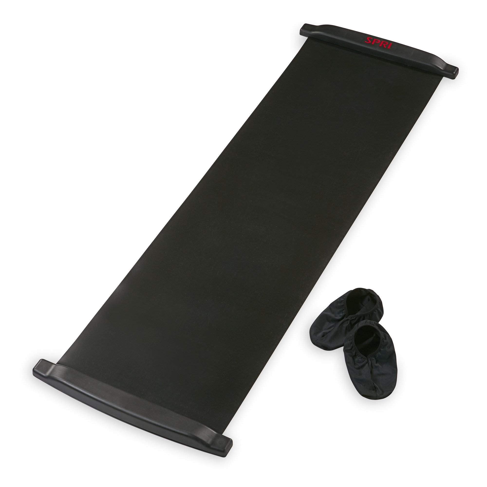 Spri Slide Board (71'' L X 20'' W) With End Stops, Sliding Booties, Mesh Carrying Bag And Exercise Guide For Low Impact Balance 