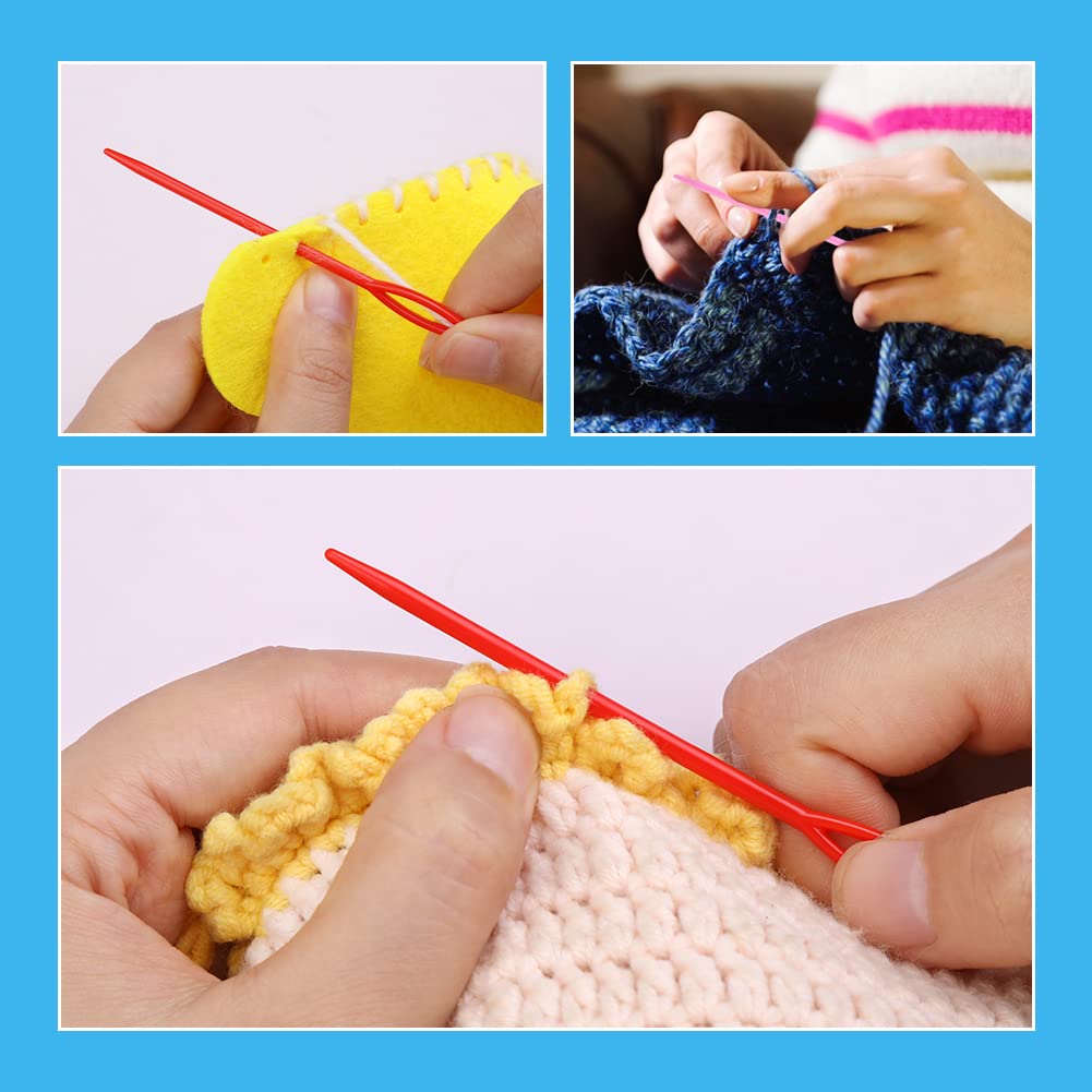 60Pcs Plastic Sewing Needles, Large Eye Plastic Yarn Needles For Kids, 276354591 Inch Plastic Needles For Yarn And Craft Plastic