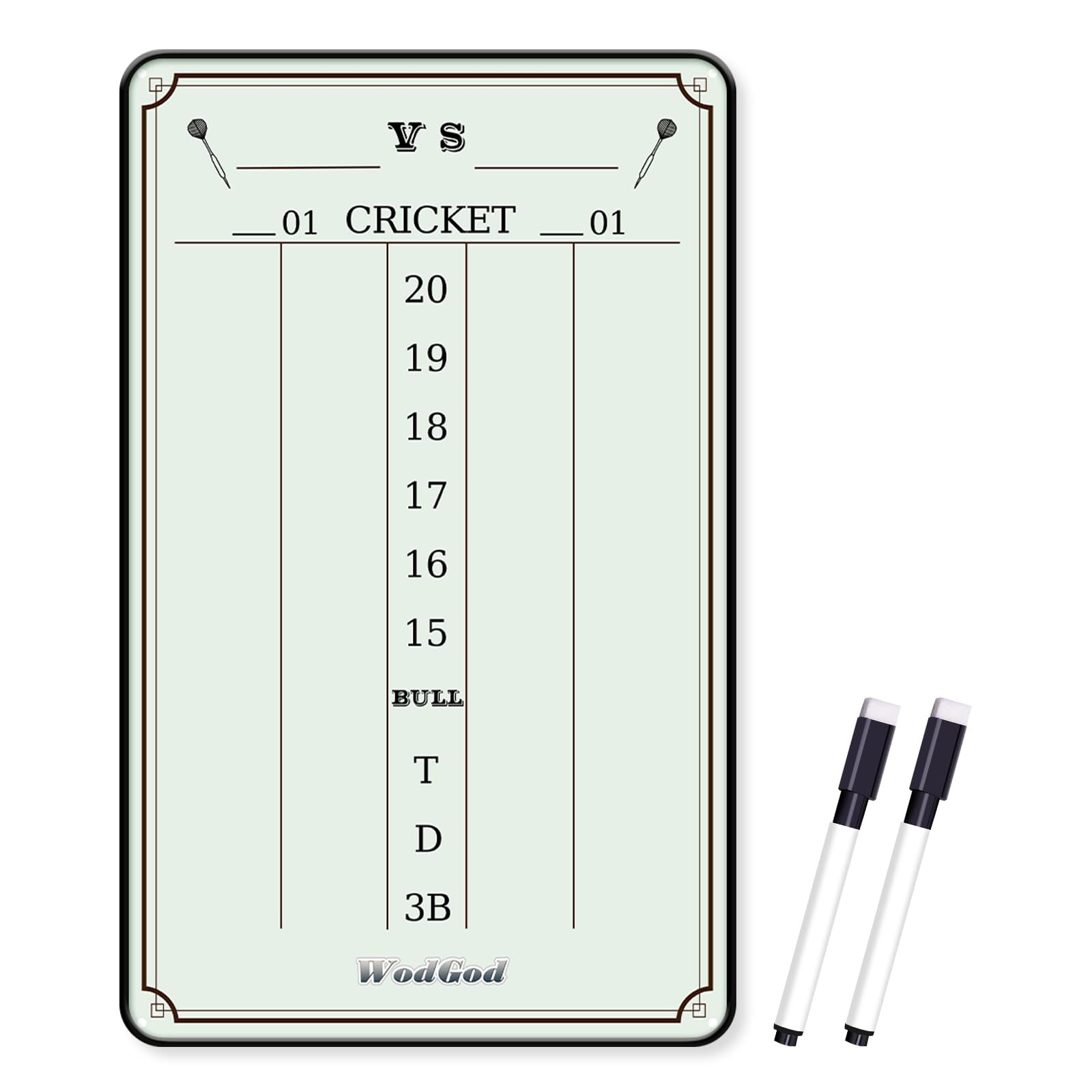Dart Scoreboard,Dry Erase Scoreboard,with 2 Eraser and a Dry-Erase Markers,9 * 15 inches,Dart Board Accessories,Dart Games,Indoo