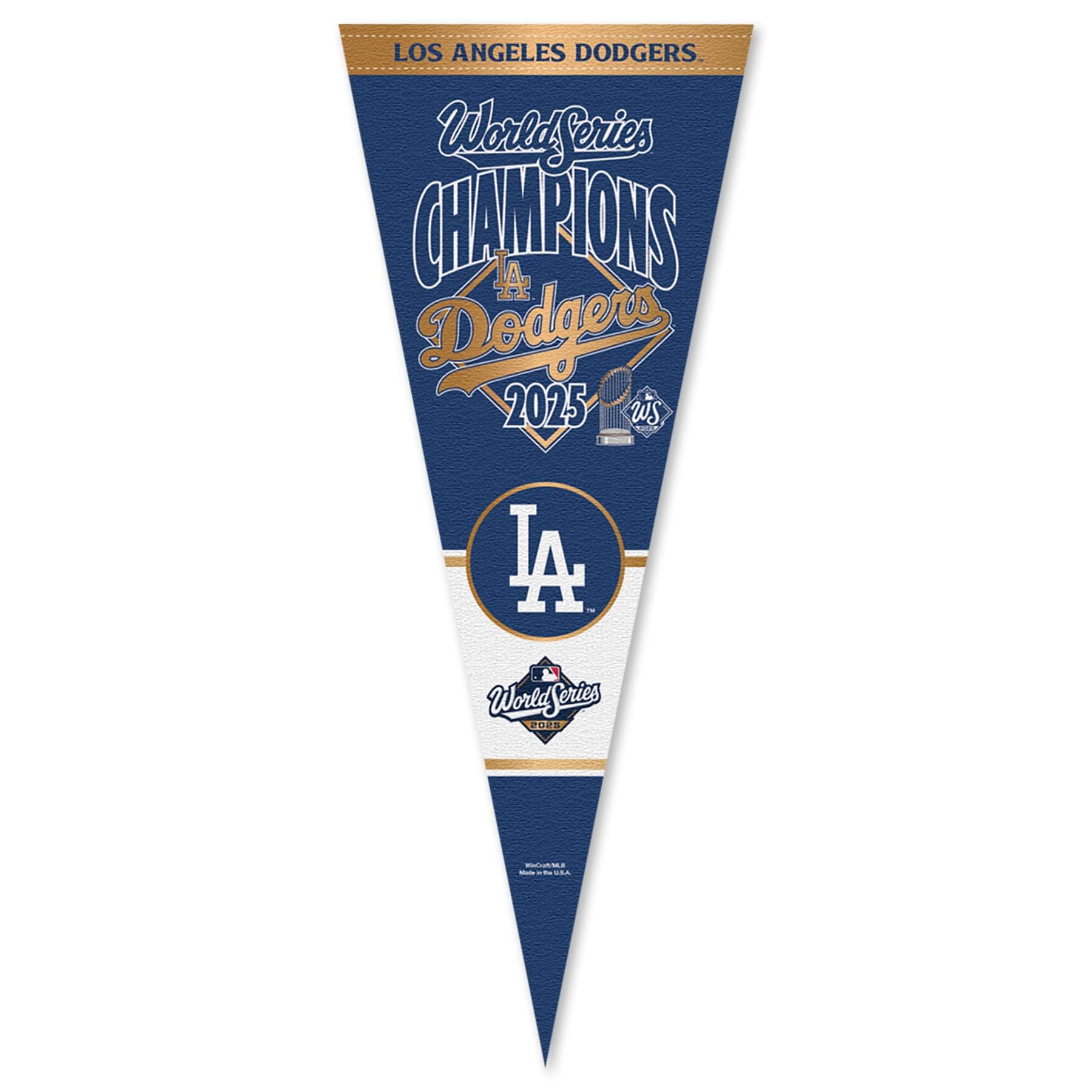 Los Angeles Dodgers 2025 World Champions Series Soft Felt Pennant