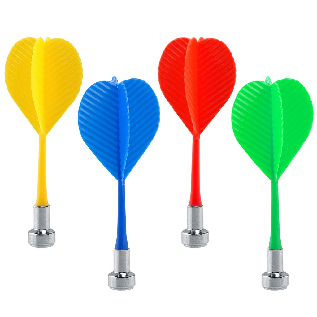 Yalis Magnetic Darts 12 Packs, Replacement Dart Game Safety Plastic Darts, Red Yellow Green And Blue