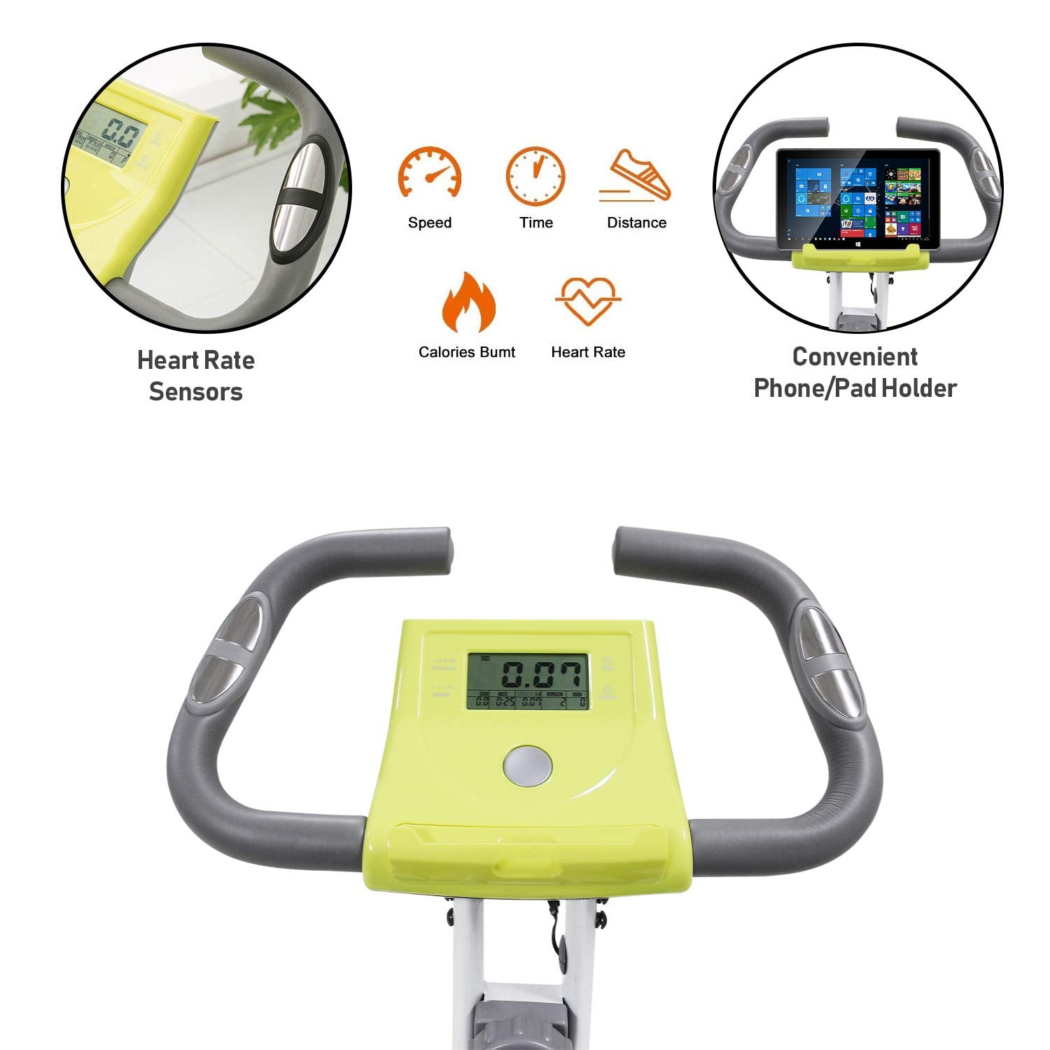 Leikefitness Leike X Bike Ultra-Quiet Folding Exercise Bike, Magnetic Upright Bicycle With Heart Rate,Lcd Monitor And Easy To As