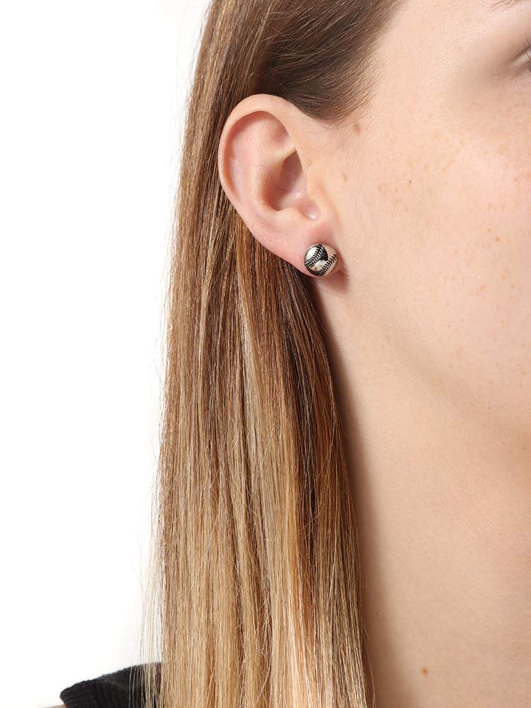 Gimmedat Softball Silver Stud Charm Earrings Jewelry For Girls Women Player Mom Fan Gift