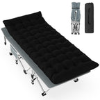 Slendor Camping Cot For Adults, 1200D Oxford Camping Bed With 3.5In Thick Mattress, 500Lbs Max Load, Folding Cot For Camping, Tr