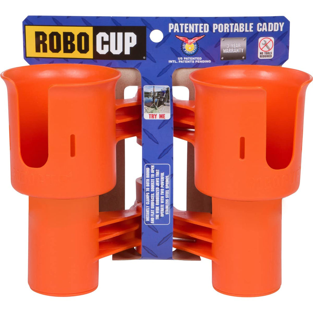Robocup, Orange, Updated Version, Best Cup Holder For Drinks, Fishing Rod/Pole, Boat, Beach Chair/Golf Cart/Wheelchair/Walker