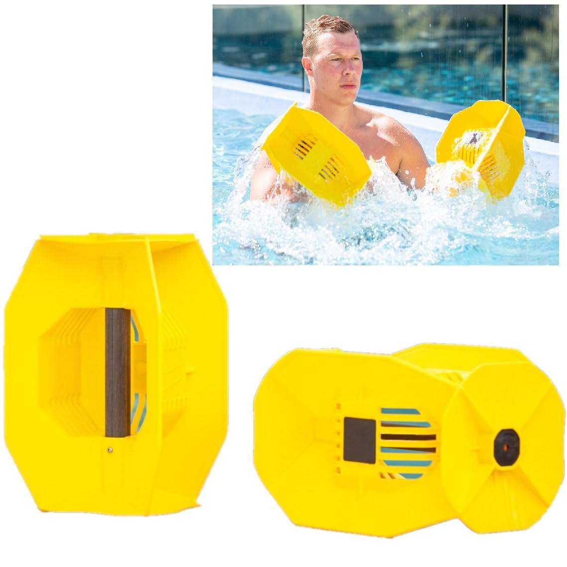 Hydro Tone  HYDROBELL Pool Exercise Equipment Dumbbells Pair | Water Weights | Functional Strength Training in the Pool | Aqua