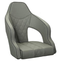 ERGOSEAT Deluxe Pro High Back Boat Seat Pontoon Captains Bucket Seat Boat Seat with Armrests (Light Gray/Light Gray/Charcoal)