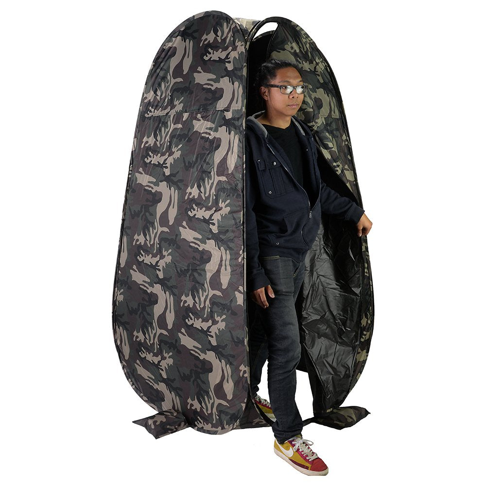 Fotodiox Collapsible Portable Indoor/Outdoor Changing Room - Camo, 64'' Tall, 36''X36'' Base, Pop-Up Dressing Tent