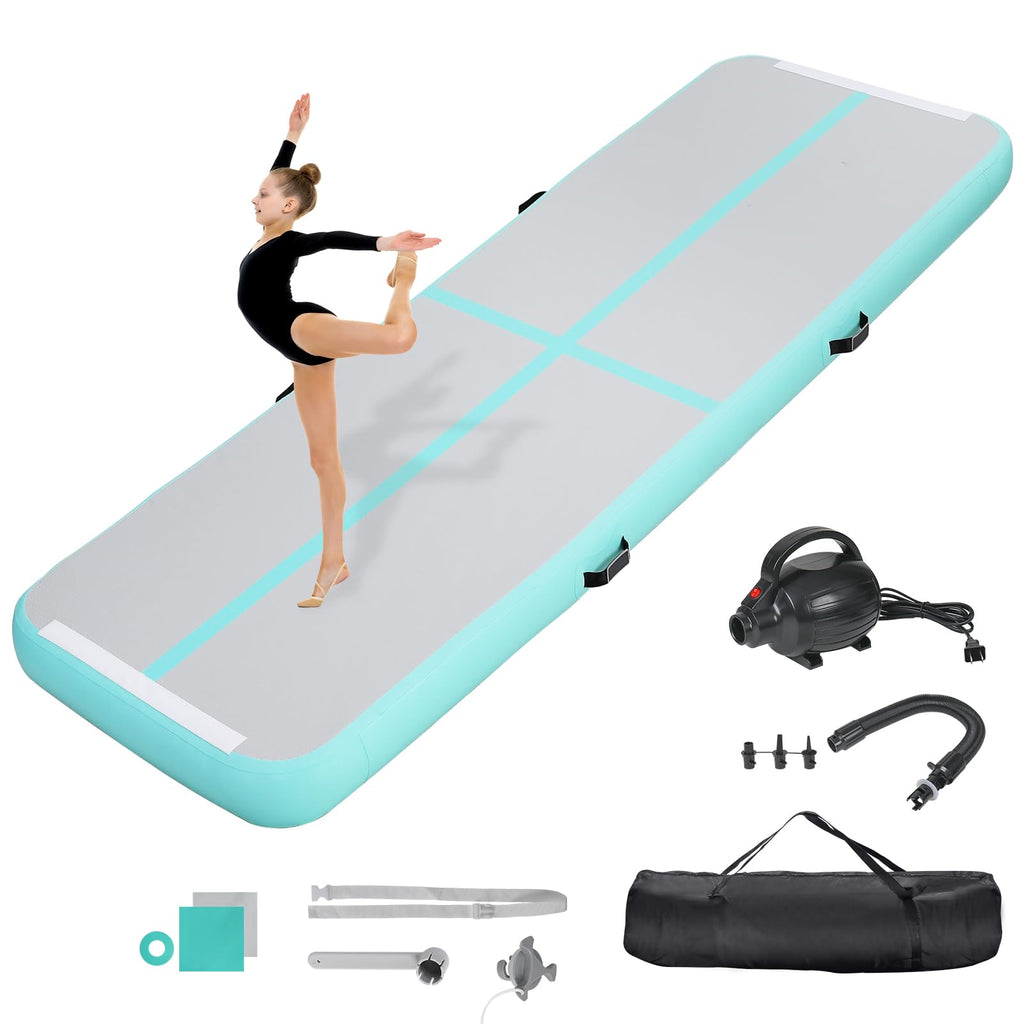 Kikilive Inflatable Air Gymnastics Tumbling Mat 10Ft, Air Tumble Track Mat 4 Inches Thickness With Electric Air Pump For Home Us