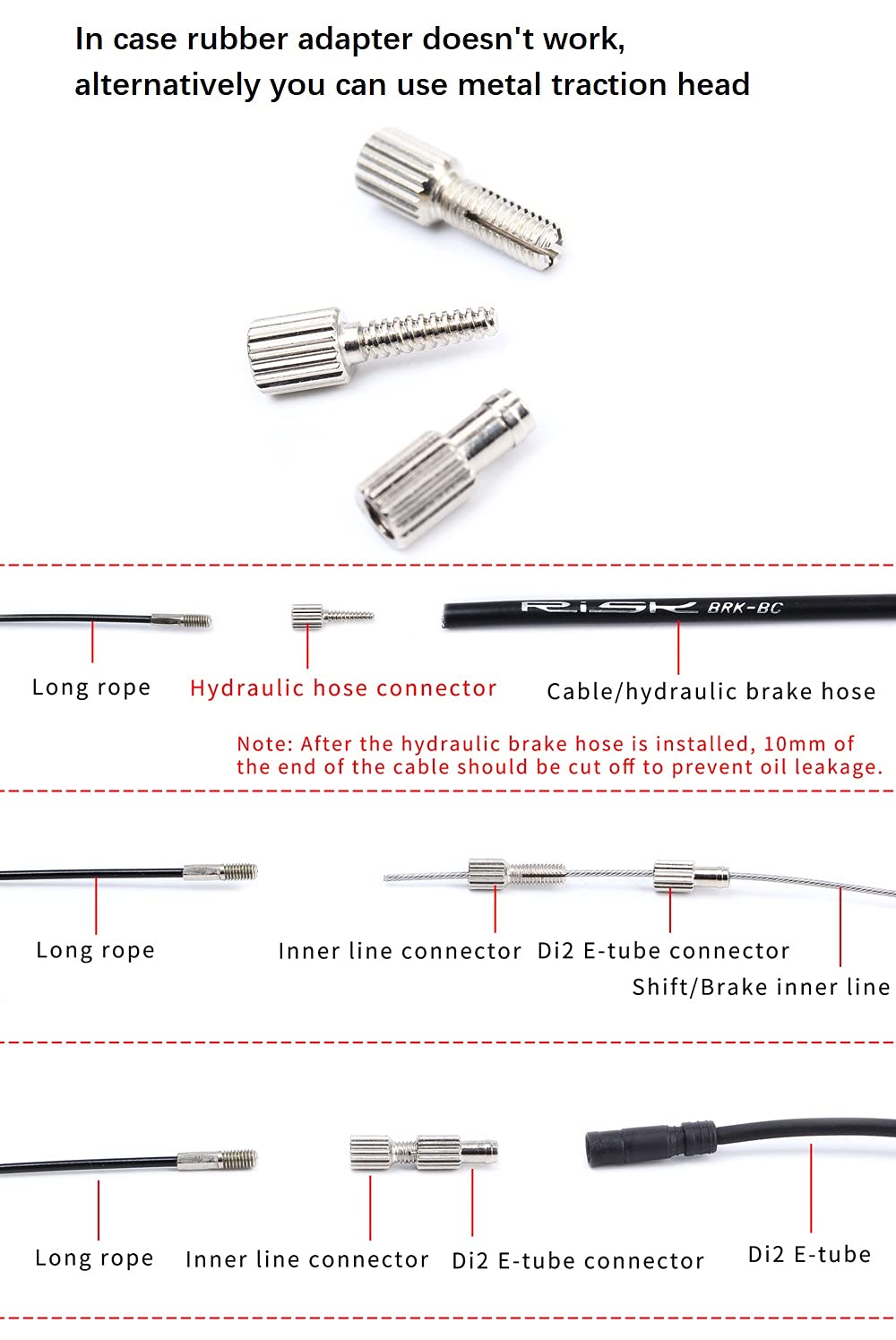 Coonium Bike Internal Cable Routing Tool Kit Compatible With 4-5.5Mm Cable Housing, Hydraulic Hose And Di2 E-Tube