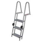 Extreme Max 3005.5284 Heavy-Duty Aluminum Pontoon & Dock Ladder with 15.75 Wide Fold-Up Steps - 3-Step, 300 lbs. Weight Capacity