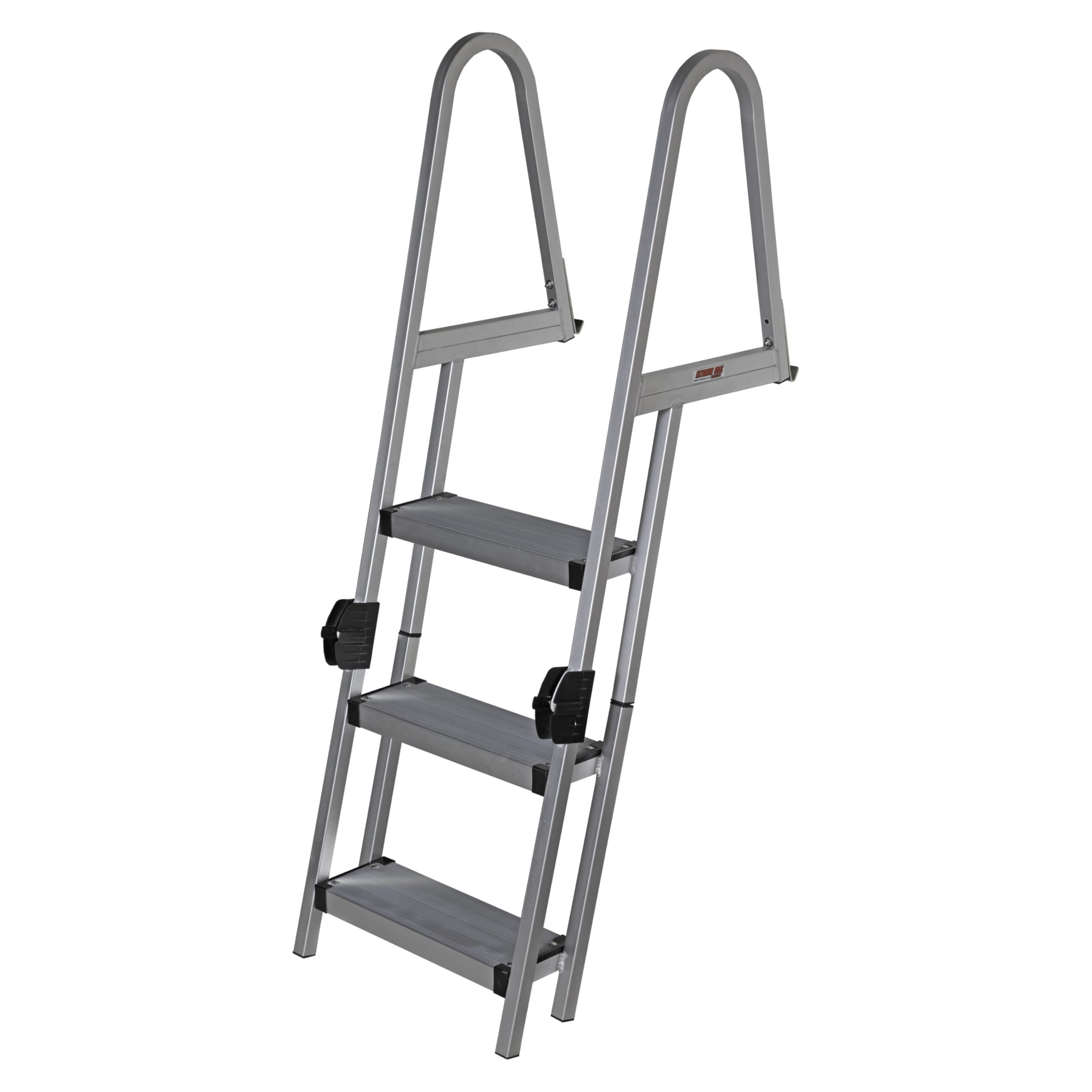 Extreme Max 3005.5284 Heavy-Duty Aluminum Pontoon & Dock Ladder with 15.75 Wide Fold-Up Steps - 3-Step, 300 lbs. Weight Capacity