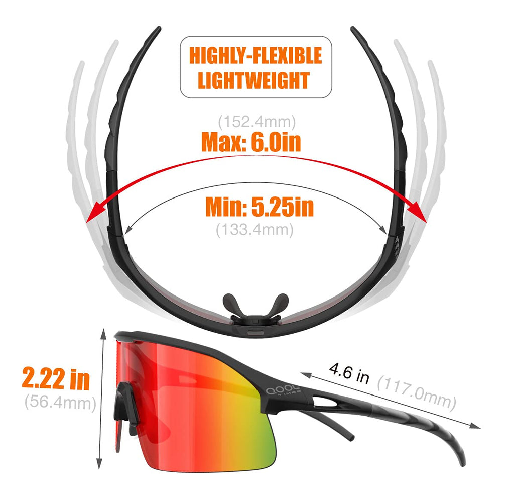 Qooltimes Polarized Wrap Around Shield Ski Sunglasses Men Women Triathlon Beach Volleyball Running Oakley Sutro Lite Baseball