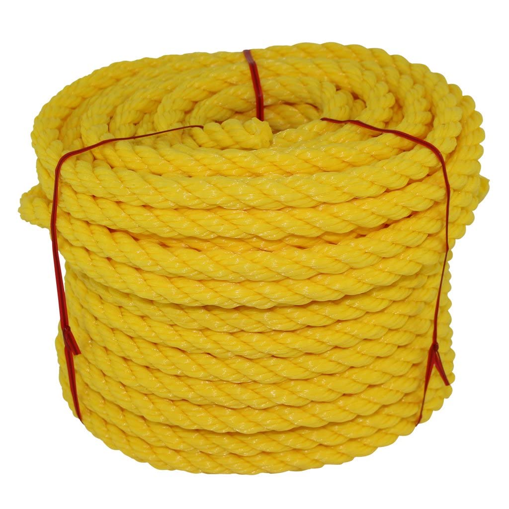 Sgt Knots Twisted Polypropylene Rope - Floating, Nautical For Marine, Boating, Fishing, Camping, Indoor/Outdoor Project (5/8 In