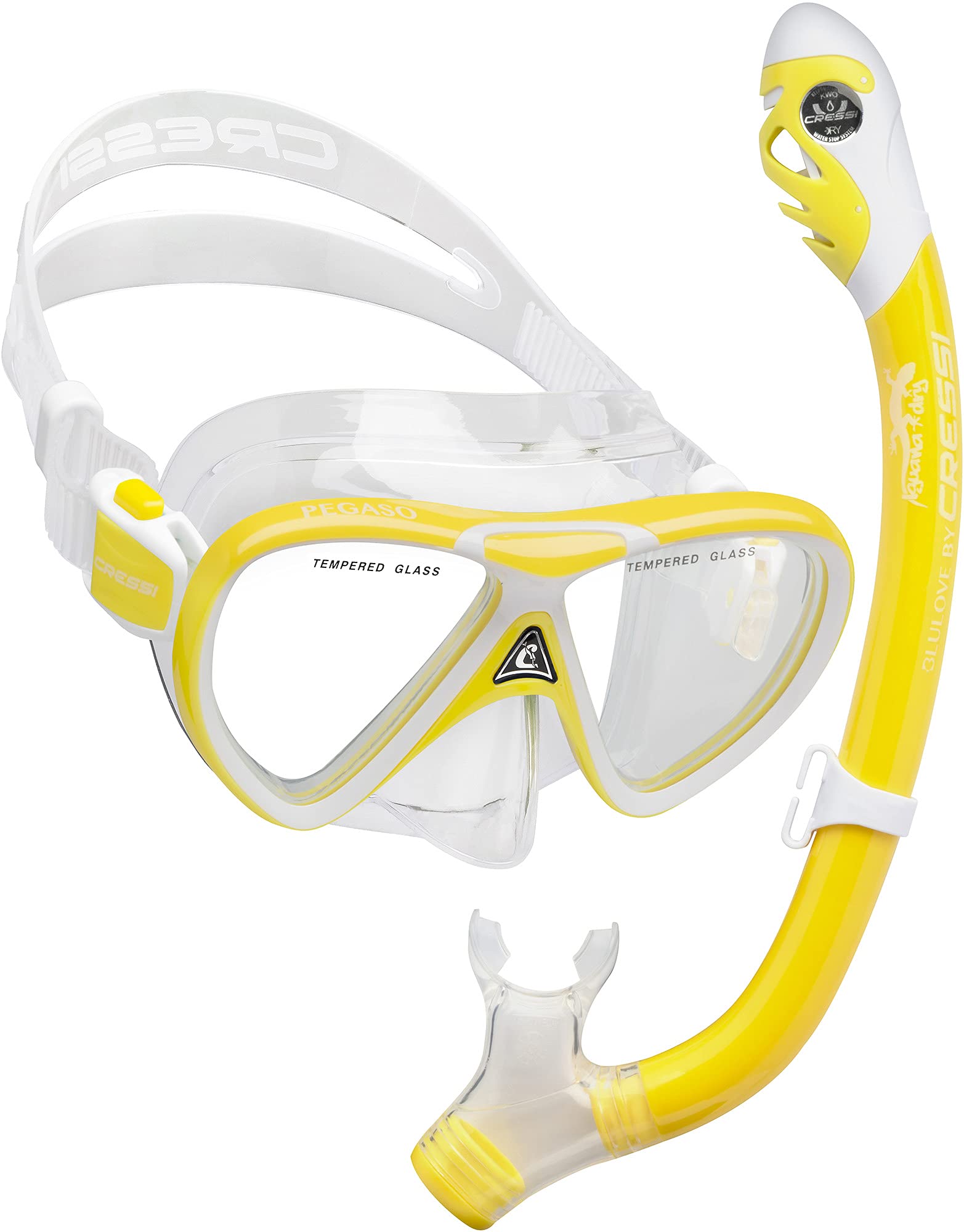 Cressi Pegaso & Iguana Dry, Yellow/White, One Size