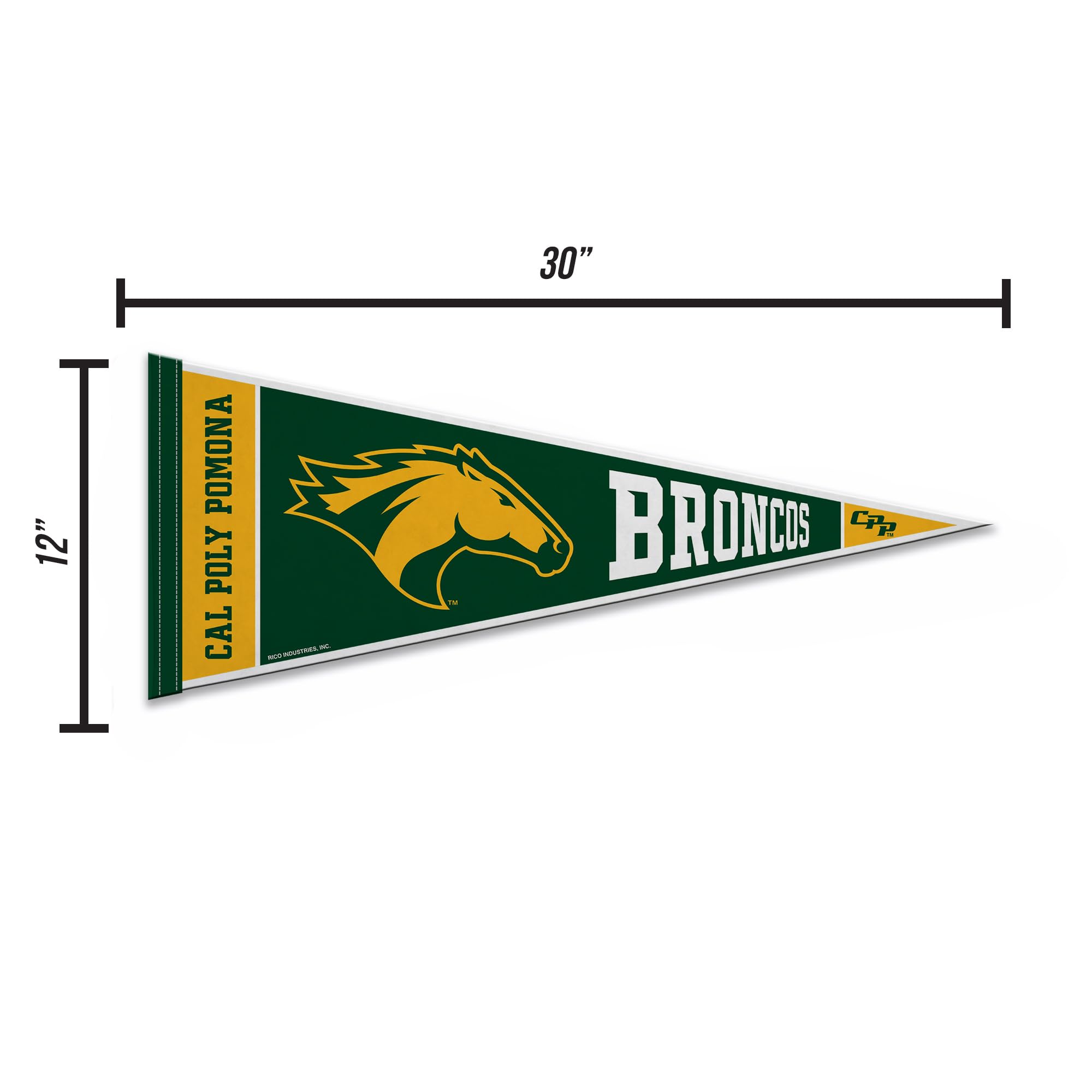 Rico Industries Ncaa Cal Poly Pomona Broncos 12'' X 30'' Felt Wall D  Cor Pennant - Great For Home/Bed Room/Man Cave D  Cor