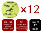 Rawlings | Incredi-Ball Yellow Softstitch Softballs | 11 & 12 Options | Cloth & Synthetic Leather Cover Options | 12 Count