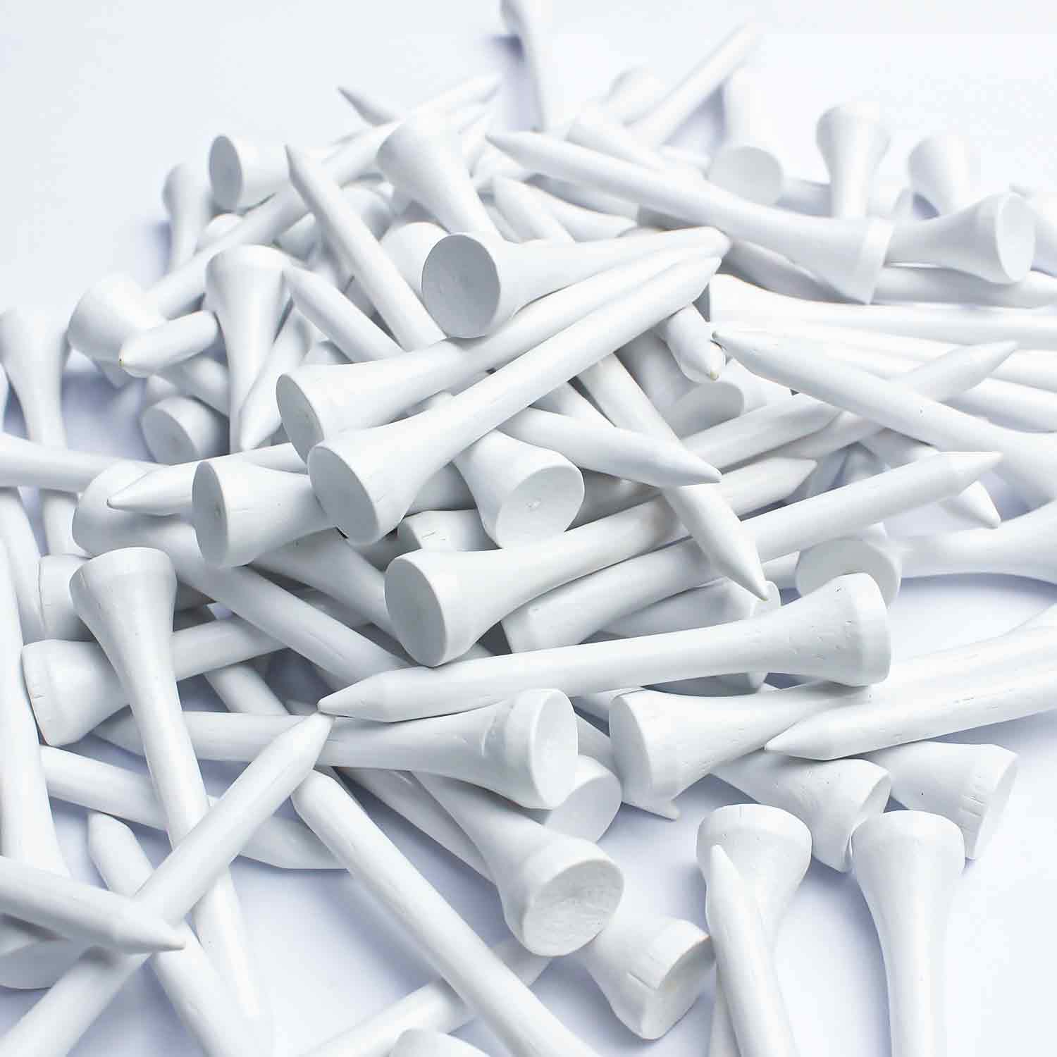 Mykuja Bamboo Golf Tee 2-1/8 Inch Pack Of 100 (54Mm White)
