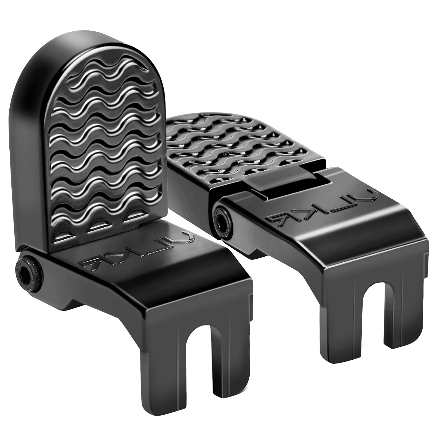 Tobwolf 1 Pair 14Mm U Slot Bicycle Rear Pedals, Aluminum Alloy Foldable Non-Slip Rear Seat Footrest Pedals For Mountain Bike Roa