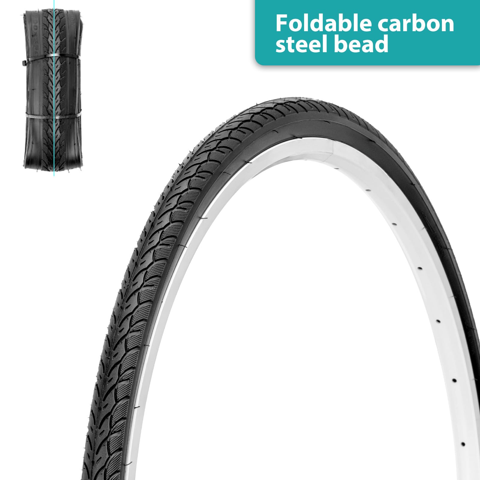 Mohegia 2 Pack Bike Tires,700X35C Folding Replacement Road Bicycle Tires