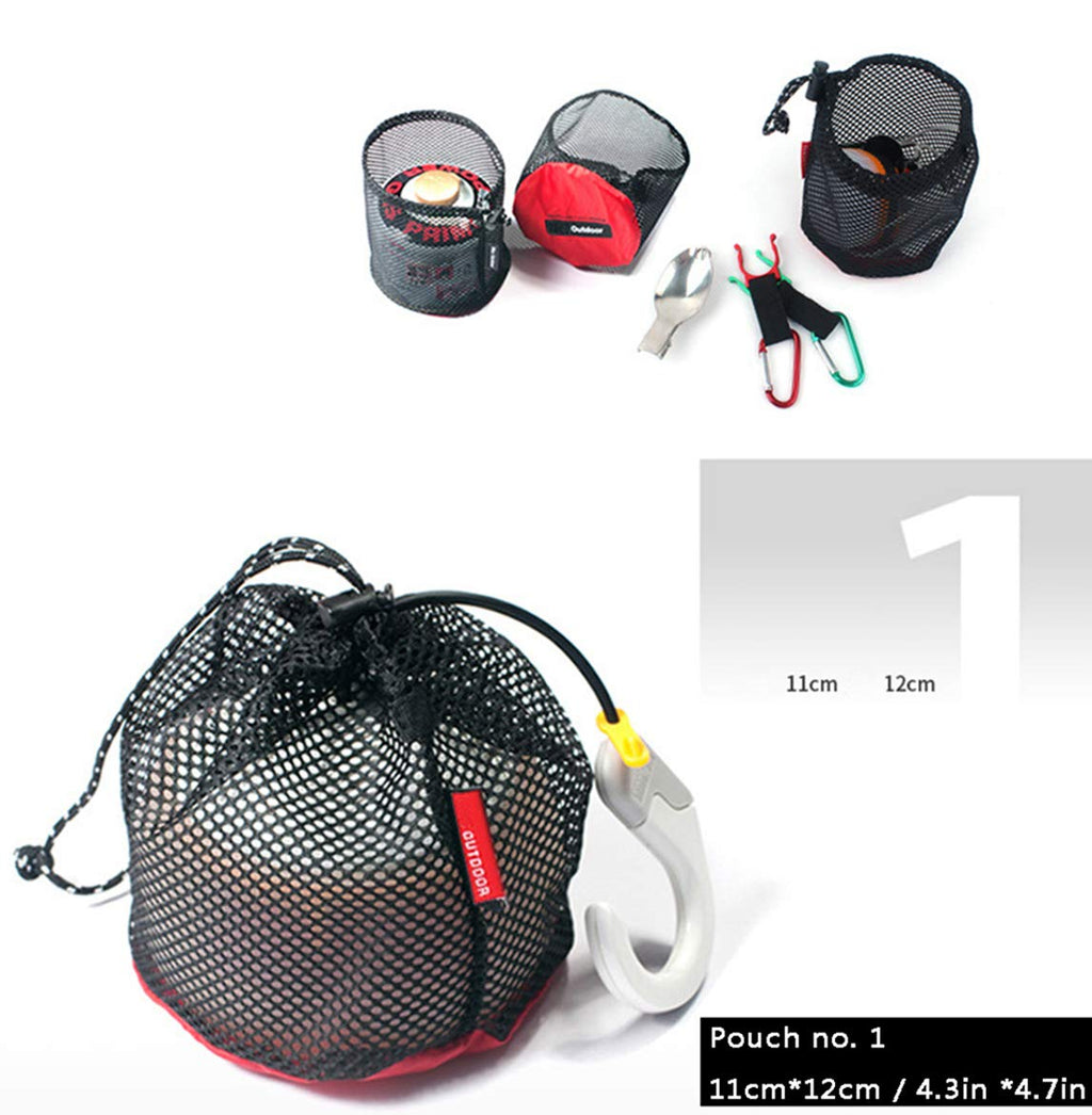 Drawstring Bags/Pouch/Ditty/Mesh-Stuff-Sack For Camping/Travel Cord/Bag - Storage 5-In-1 Travel Use Nylon 5 Pieces