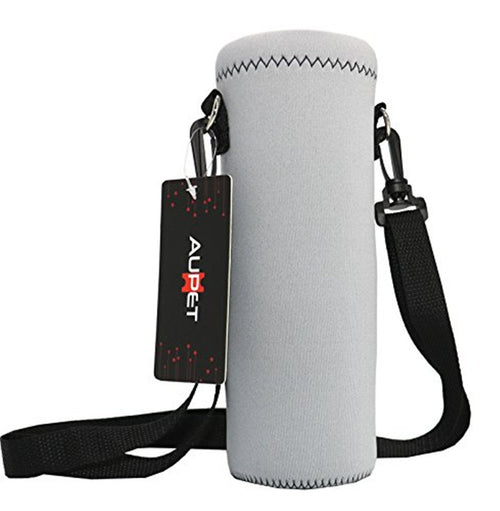 Aupet Water Bottle Carrier,Insulated Neoprene Water Bottle Holder Bag Case Pouch Cover 500Ml Adjustable Shoulder Strap, Great Fo