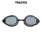 Arena Tracks Swim Goggles, Black  Smoke  Black, Non-Mirror Lens